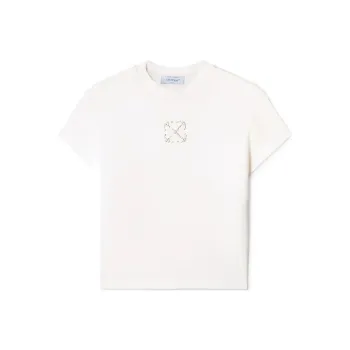 OFF WHITE Logo Embellished Crewneck T Shirt