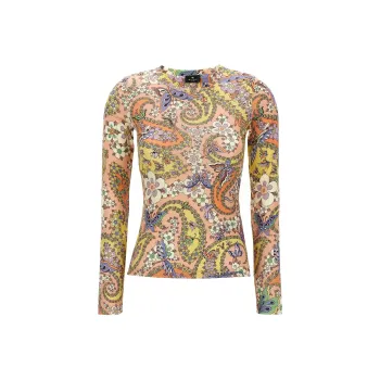 ETRO Paisley Printed Jersey Top