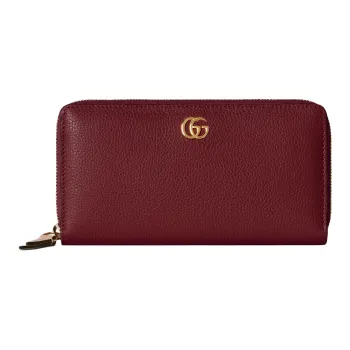 GUCCI Leather Wallet Women's Red