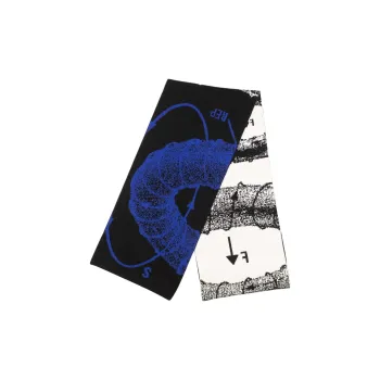 MSFTSrep Viscose, Polyester, Polyamide Knit Scarves Unisex Blue