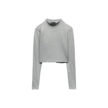 ZARA Drop Shoulder Sleeve T-Shirt Women's Zebra Print Gray