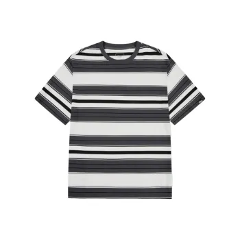 QIAODAN Sports Life Collection T Shirt Men's Jordan White/Black Stripes