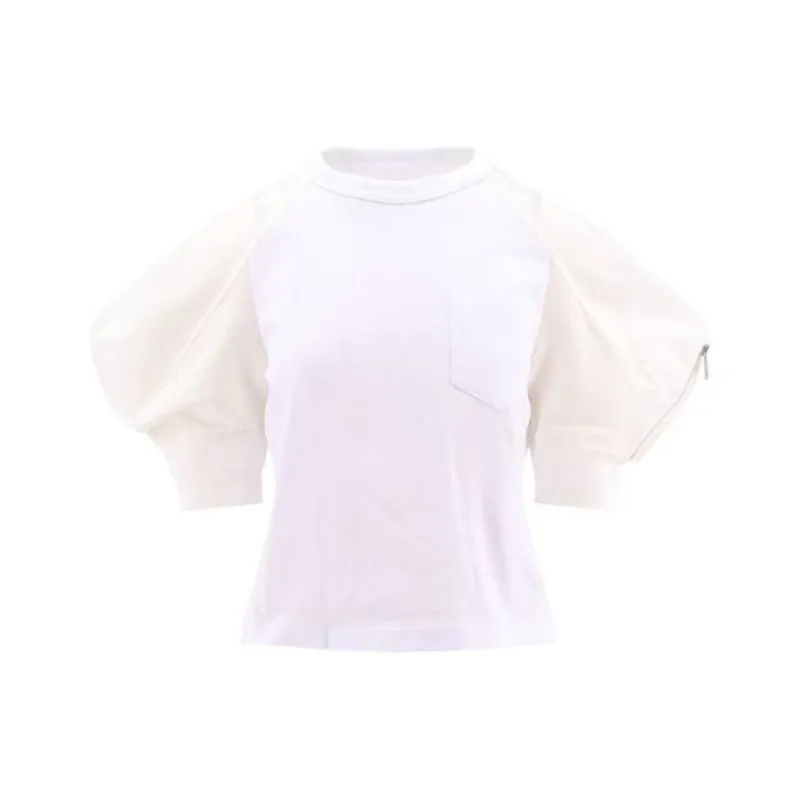 Sacai Puff Sleeved Panelled T Shirt-0