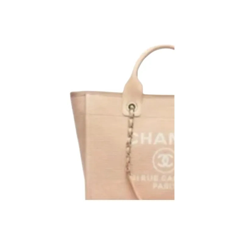 CHANEL Mixed Fiber Beach Bag, Tote Bag, Shopping Bag, Shoulder Bag, Handbag Women's Beige-2