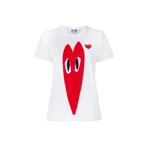CDG Play Big Heart Logo T-Shirt 'White'