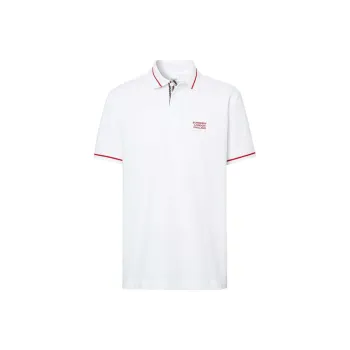 Burberry Men Logo Embroidered Short Sleeve Polo Shirt White