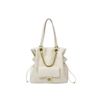 RKM PU One Shoulder Handbag Women's Ecru/Silver/Black