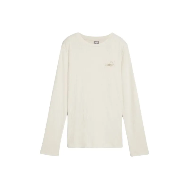 PUMA ESS ELEVATEDArchive SS25 Drop Shoulder Sleeve T Shirt Women's Beige-0