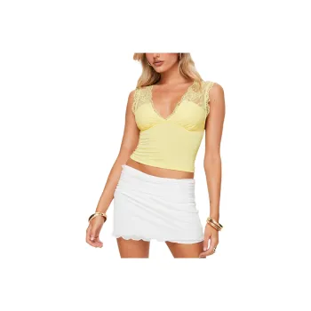 PRINCESS POLLY TYPHA TOP Tank Tops Women's YELLOW/Yellow