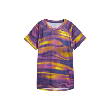 PUMA Velocity Raglan Sleeve T Shirt Women's Yellow Purple