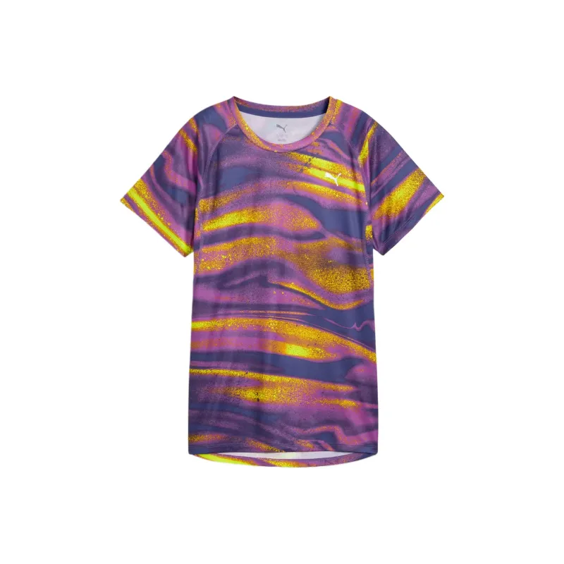 PUMA Velocity Raglan Sleeve T Shirt Women's Yellow Purple-0