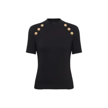 BALMAIN 6 Button Knit T Shirt
