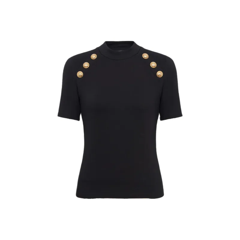 BALMAIN 6 Button Knit T Shirt-0