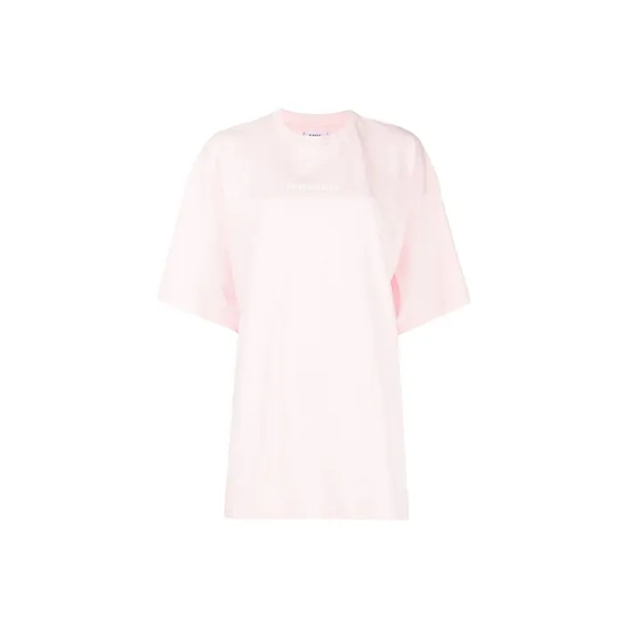 Vetements Logo Label Hoodie 'Baby Pink'-0