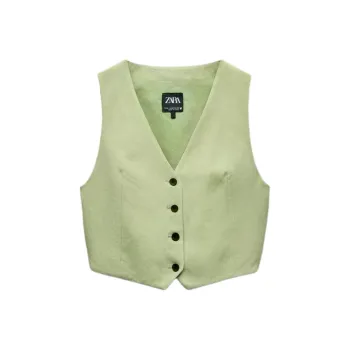 ZARA Tank Tops Women's Light Green