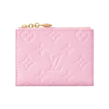 LOUIS VUITTON Lisa Embossed Grain Cow Leather Wallet Women's Cotton Candy Pink