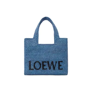 LOEWE Font Tote Plant Material Tote Bag, Shopping Bag, Handbag Trumpets Women's Light Blue