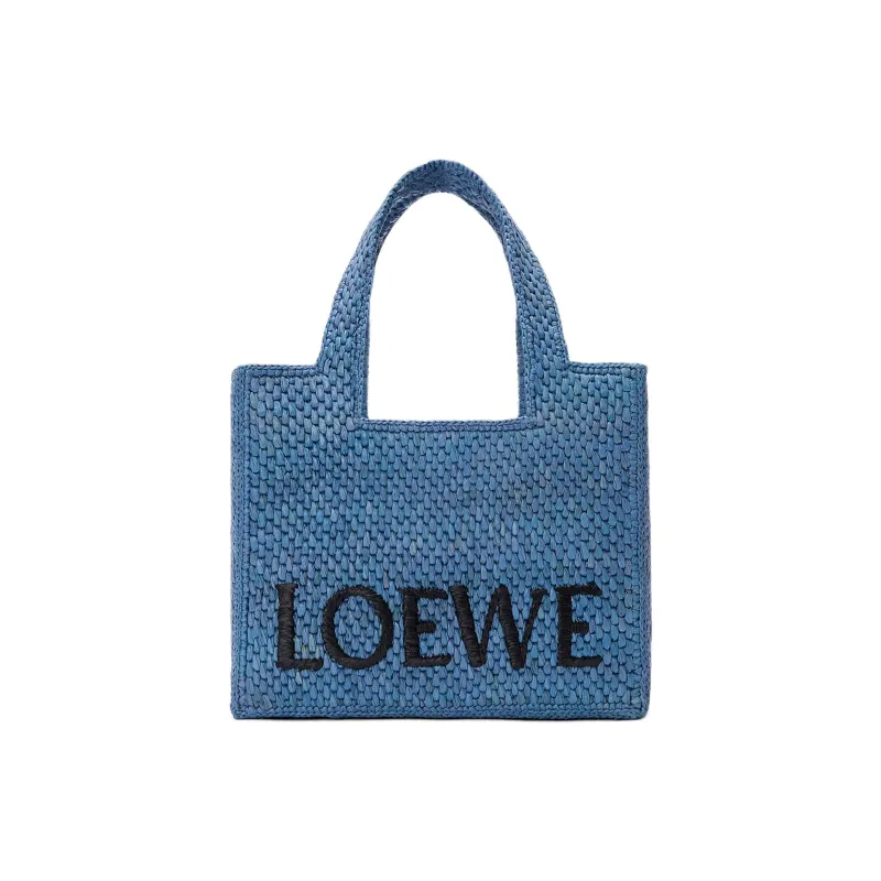 LOEWE Font Tote Plant Material Tote Bag, Shopping Bag, Handbag Trumpets Women's Light Blue-0