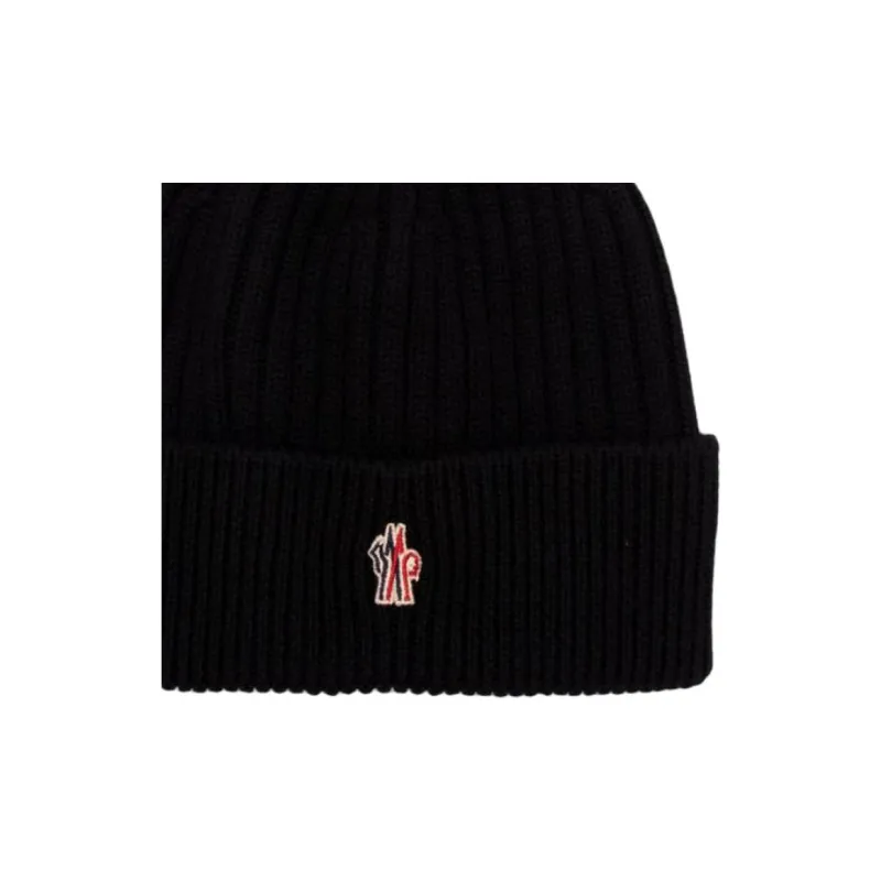 Moncler Virgin Wool Beanies Kids' Black-1