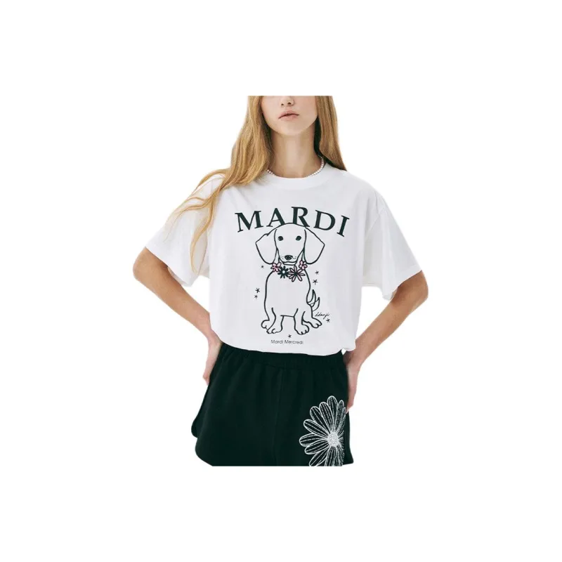 MARDI MERCREDI T Shirts Women's Ivory Pink-0