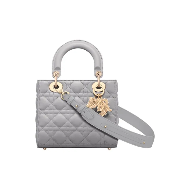 DIOR Lady Dior My ABCDior Lambskin Lady Dior Bag, Shoulder Bag, Crossbody Bag, Handbag Small Size Women's Gray-0