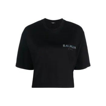 BALMAIN Crop Tops Women's Black