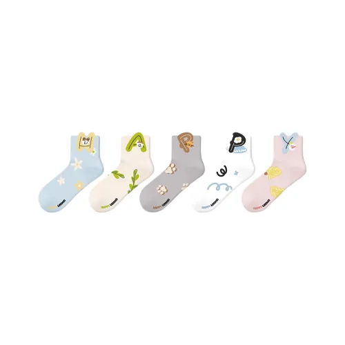Happylemon Mid Calf Socks Women's 5 Pack
