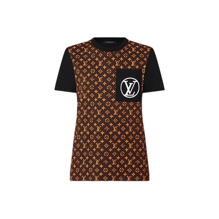 LOUIS VUITTON New Quarterly Products Of LV T Shirts Women's Brown-0
