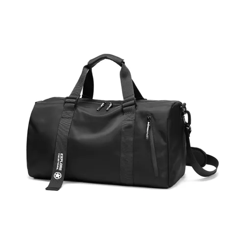 GOBLIN SHARKS 1759 PU Travel Bag Unisex Black Flat/Black Embossed/Brown Embossed