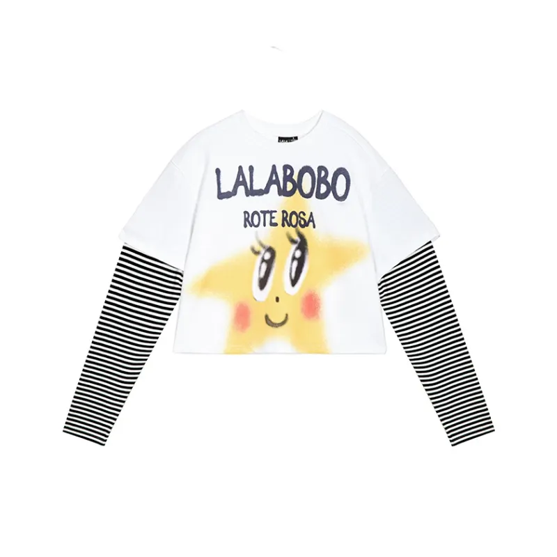 LALABOBO Regular T Shirt Women's Ecru-0