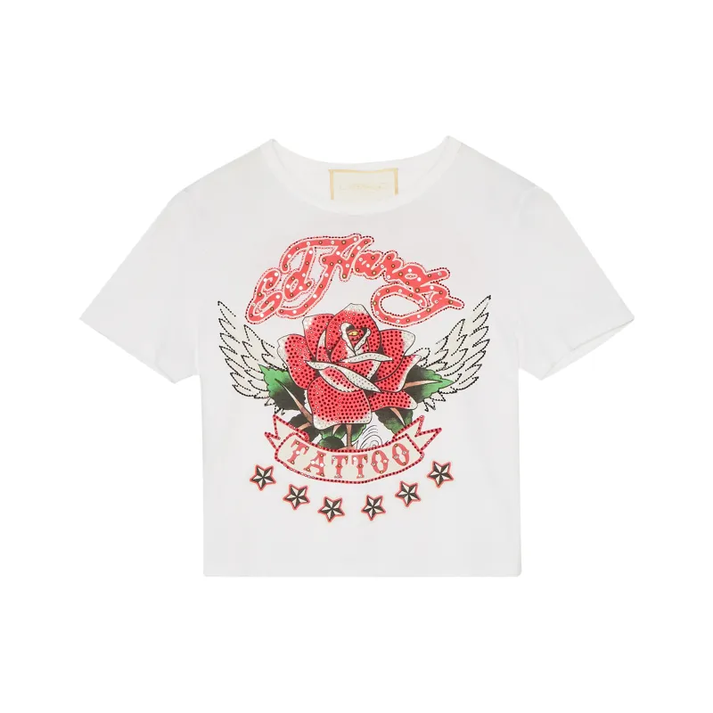 Ed Hardy Regular T Shirt Women's White-0