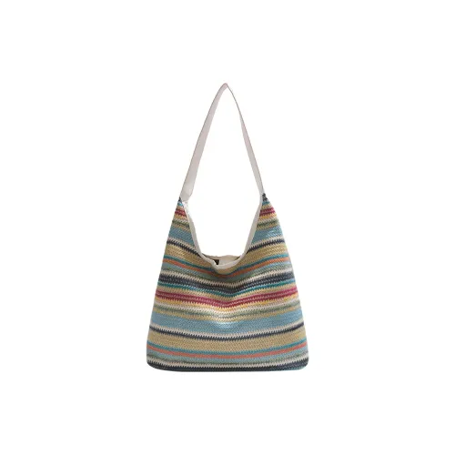 Yalu Straw Woven Shoulder Bag Women's White