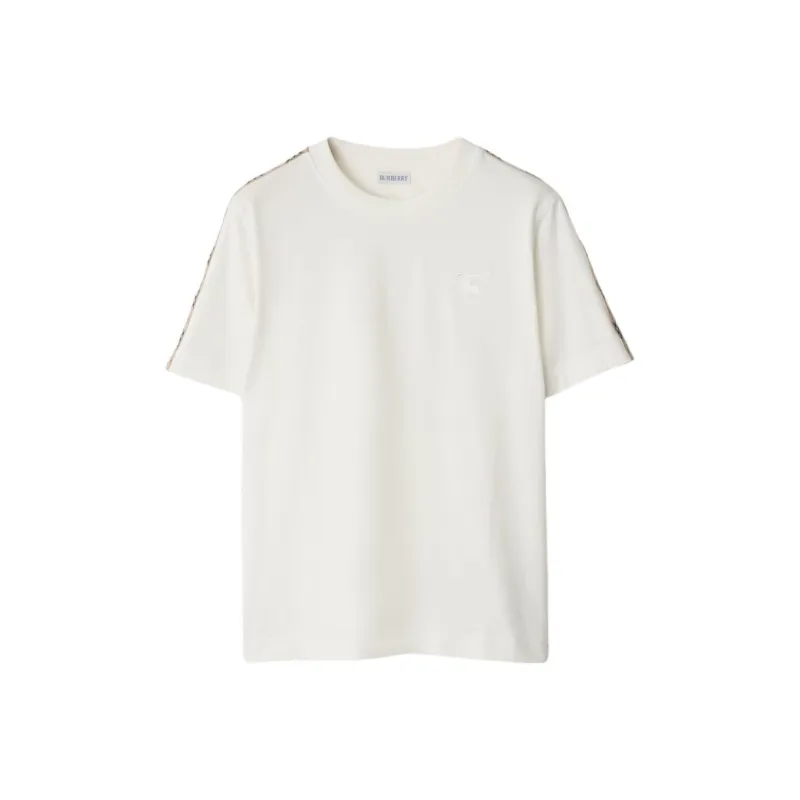 Burberry Checkered trim T shirt-0