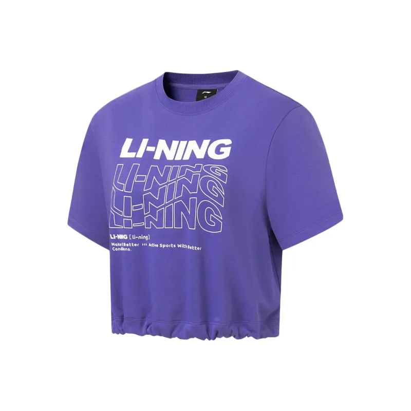 LINING Fitness Series Crop Tops Women's Purple-0