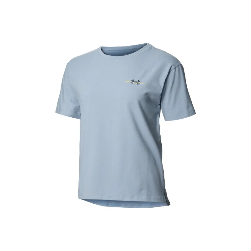 Under Armour Drop Shoulder Sleeve T Shirt Women's Light Blue-0