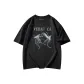 Black-Short-Sleeved-Chain Flying Bird White