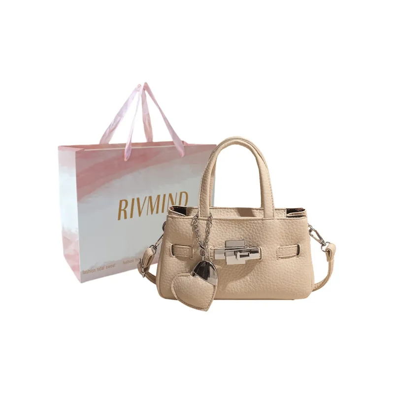 RIVMIND PU Handbag Women's Beige/Pink/Khaki/Black/Gray-0