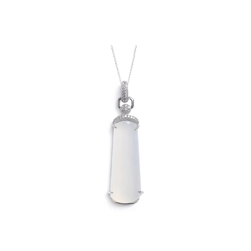BUDOUXIAOAI Natural Chalcedony Necklaces Unisex-0