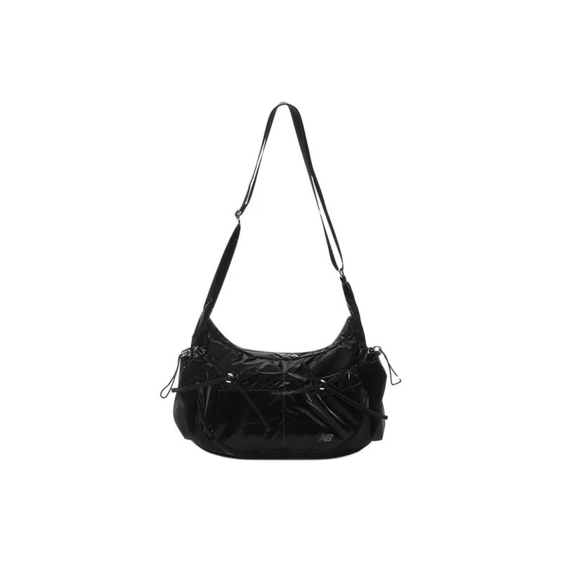 New Balance Nylon Hobo Bag, Handbag, Shoulder Bag, Crossbody Bag Women's Black-0