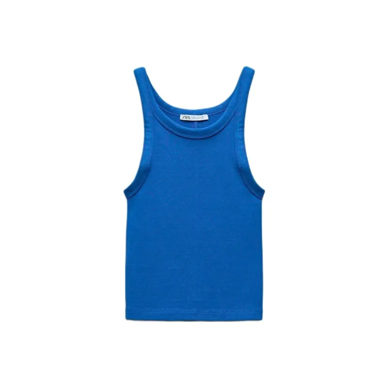 ZARA Tank Tops Women's Dark Blue-0