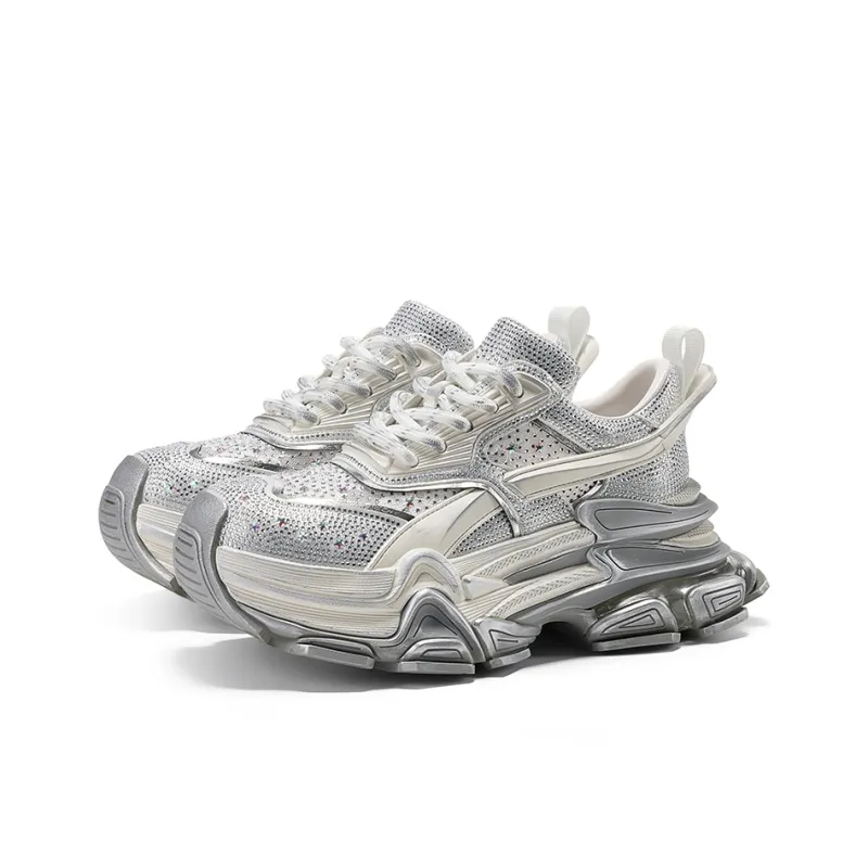 GG CC Cushioning, Slip Resistant, And Abrasion Resistant Low Top Height Increasing Mesh Chunky Sneakers Women's-2