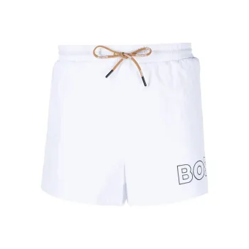 BOSS Logo print Drawstring Swim Shorts