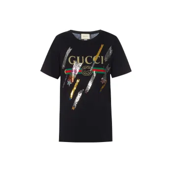 GUCCI Logo T shirt With Shooting Stars