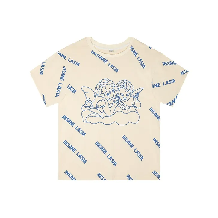 INSANE LASIA Straight T Shirt Unisex Ecru-0