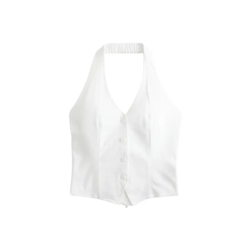 Hollister Tank Tops Women's White-0