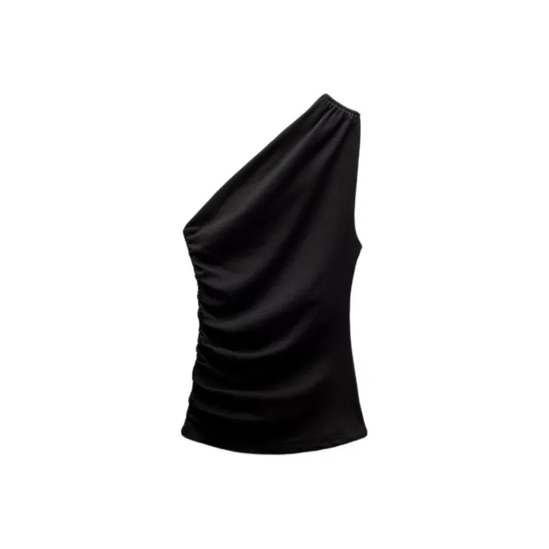 ZARA Tank Tops Women's Black-0