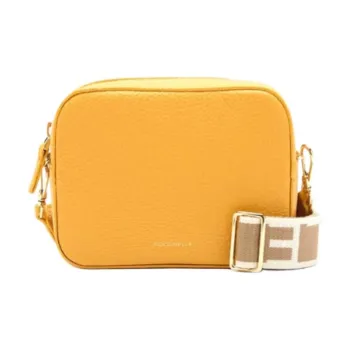 COCCINELLE Leather Camera Bag, Crossbody Bag Medium Size Women's Yellow