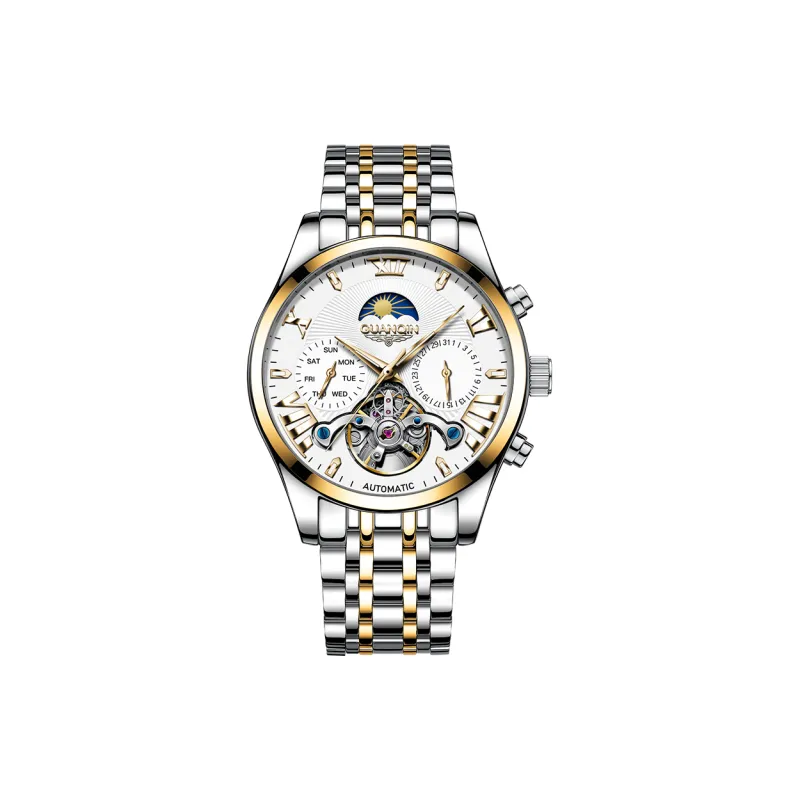 GUANQIN Ruidong Collection Automatic Mechanical Movement Steel Strap Watch Men's Watches White Dial-25