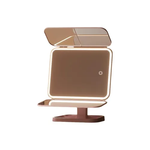Gentle Welcome LED Triple Fold Make Up Mirrors Rotatable Beauty And Lighting Desktop
