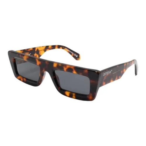 OFF WHITE Acetate Rectangular Sunglasses Men's Medium Brown